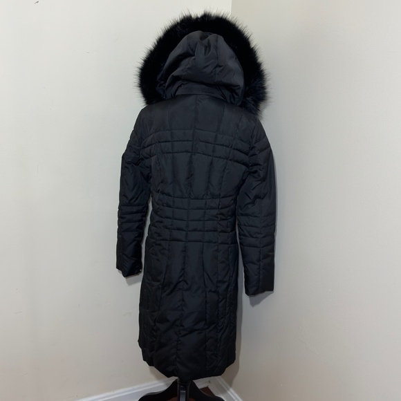 Calvin Klein || Woman’s long Jacket with fur hoodie size small - Picture 3 of 16